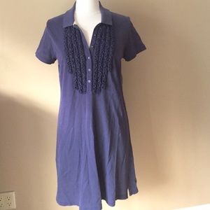 Lilly Pulitzer navy blue ruffle dress , medium